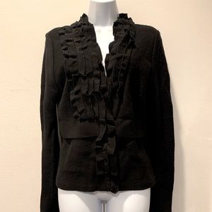 Ruffled sweater blazer